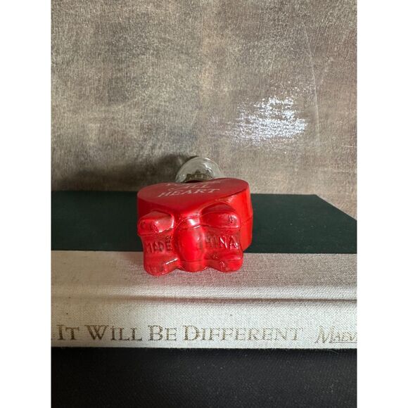 Vintage Heart Shaped Miniature Oil Lantern Lamp Trinket "You're All Heart" 4.75" - Picture 7 of 10
